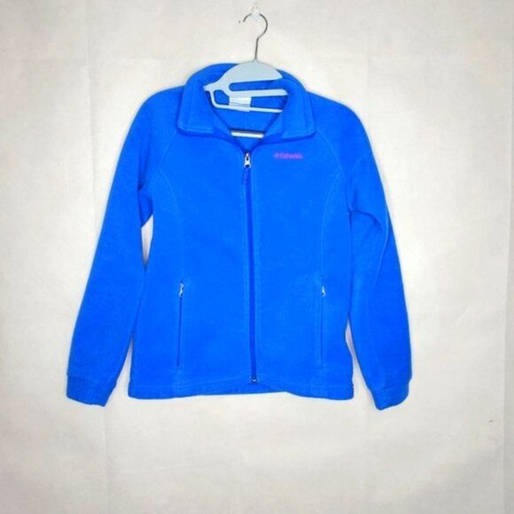 Columbia Big Kids Blue Unisex Full Zip Collared Cozy Fleece Jacket - Picture 1 of 8